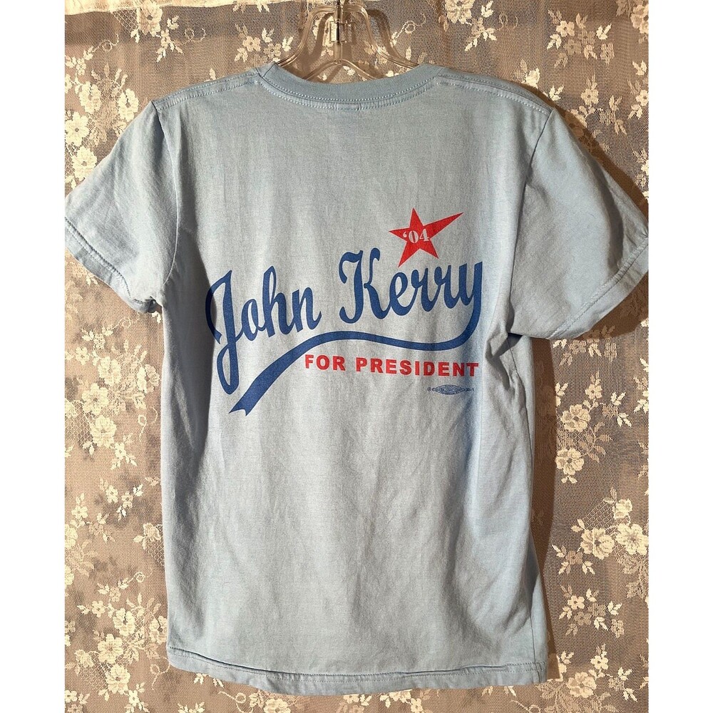 John Kerry 2004 For President Campaign T Shirt Y2K Political Costume Womens S
